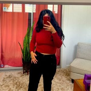 Cropped Turtleneck size small 100% wool